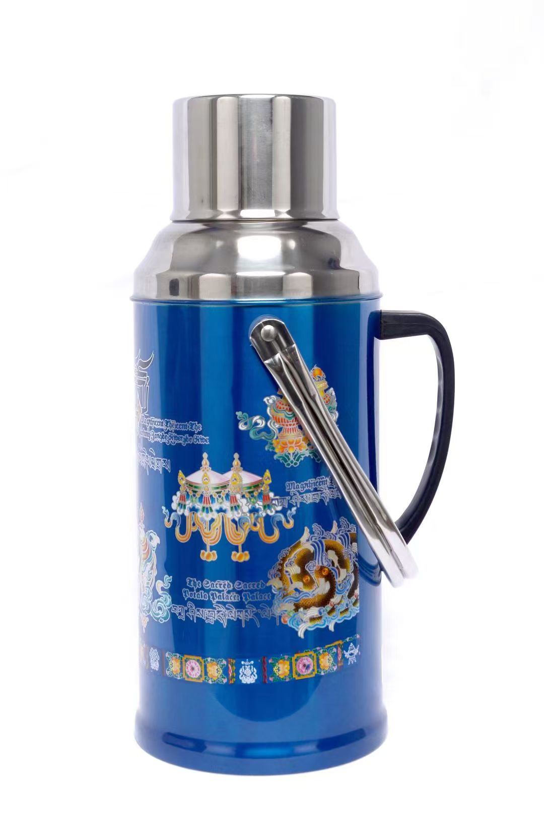 africa  metal vacuum flask with flower  africa 