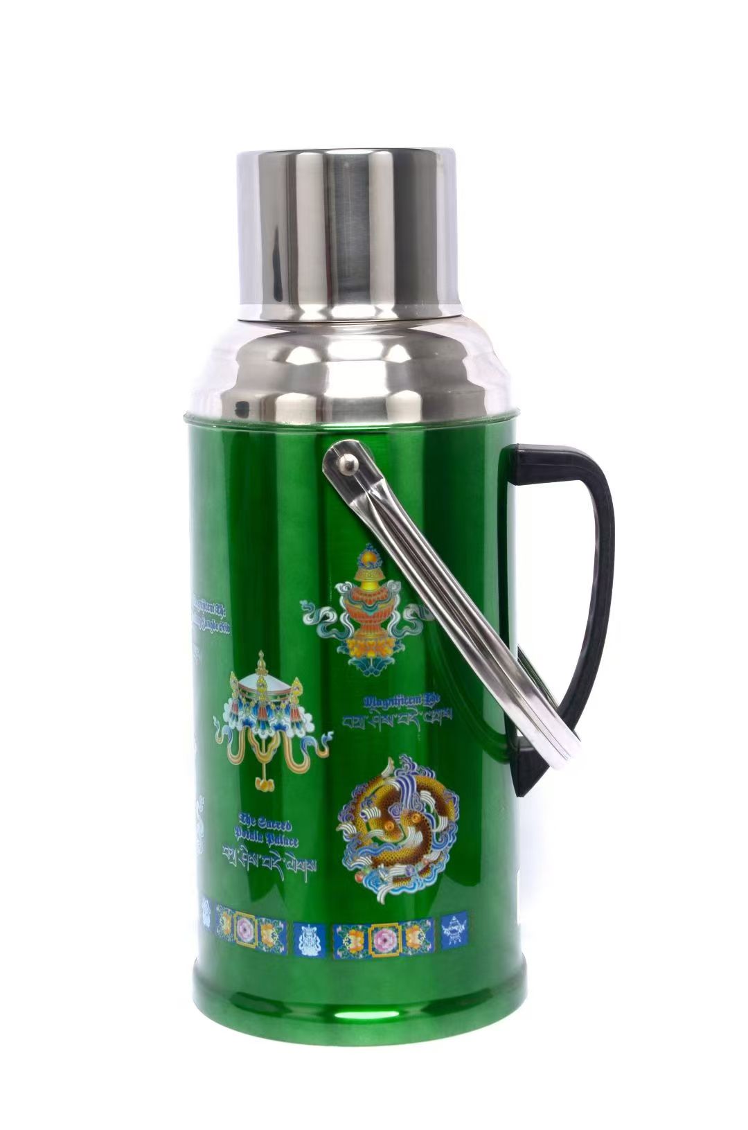 metal vacuum flask with flower to africa 